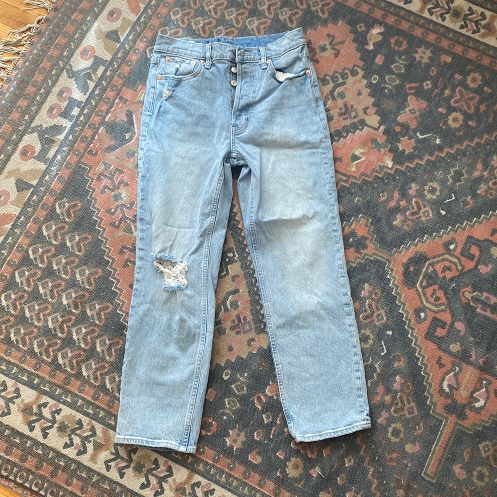 Gap Cheeky Straight High Rise Light Wash